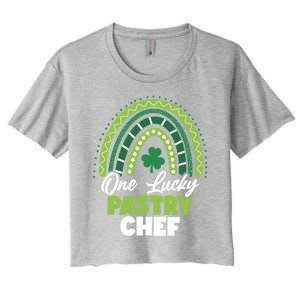 St Patricks Day One Lucky Pastry Chef Cool Gift Women's Crop Top Tee