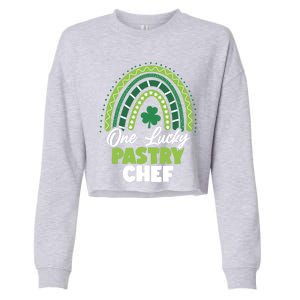 St Patricks Day One Lucky Pastry Chef Cool Gift Cropped Pullover Crew