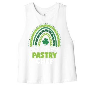 St Patricks Day One Lucky Pastry Chef Cool Gift Women's Racerback Cropped Tank