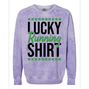 St Patrick's Day Gym Fitness Marathon Running Lucky Running Gift Colorblast Crewneck Sweatshirt