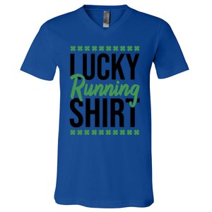 St Patrick's Day Gym Fitness Marathon Running Lucky Running Gift V-Neck T-Shirt