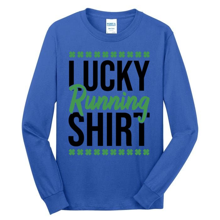 St Patrick's Day Gym Fitness Marathon Running Lucky Running Gift Tall Long Sleeve T-Shirt