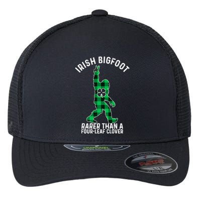 St Patricks Day Irish Bigfoot Sasquatch Saint Paddy's Clover Premium Flexfit Unipanel Trucker Cap