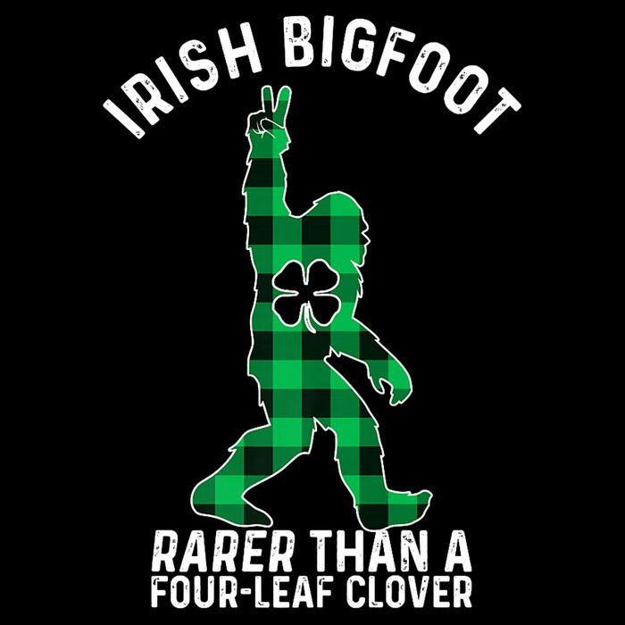 St Patricks Day Irish Bigfoot Sasquatch Saint Paddy's Clover Premium Flexfit Unipanel Trucker Cap