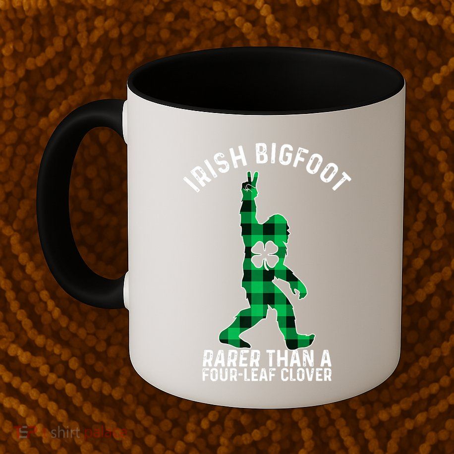 St Patricks Day Irish Bigfoot Sasquatch Saint Paddy's Clover Premium Mug