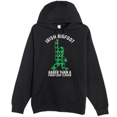 St Patricks Day Irish Bigfoot Sasquatch Saint Paddy's Clover Premium Premium Pullover Hoodie