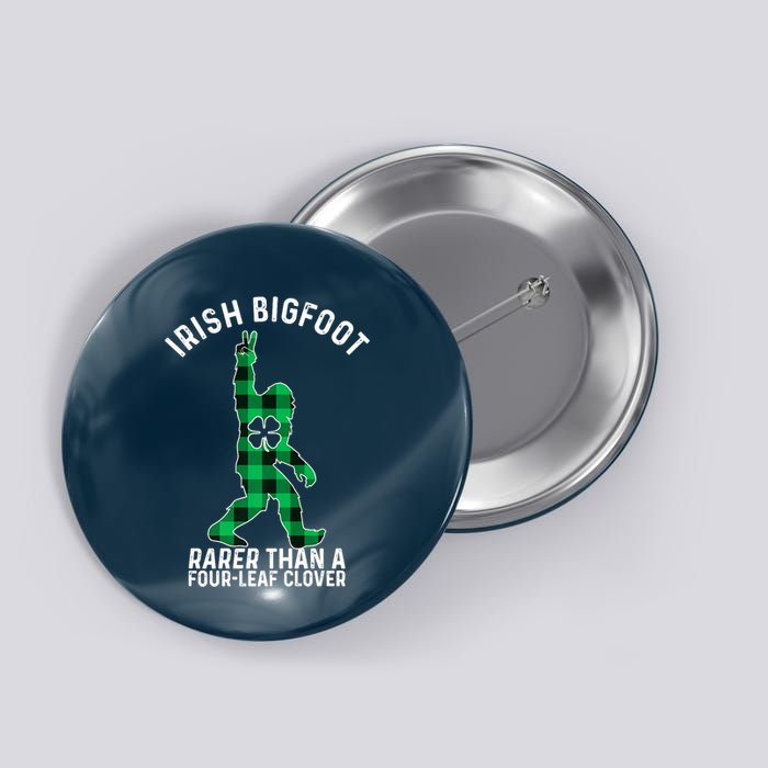 St Patricks Day Irish Bigfoot Sasquatch Saint Paddy's Clover Premium Button