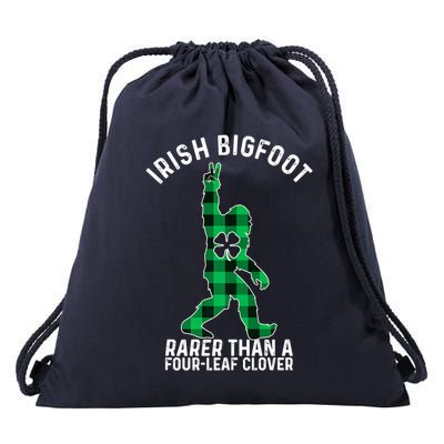 St Patricks Day Irish Bigfoot Sasquatch Saint Paddy's Clover Premium Drawstring Bag