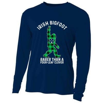St Patricks Day Irish Bigfoot Sasquatch Saint Paddy's Clover Premium Cooling Performance Long Sleeve Crew