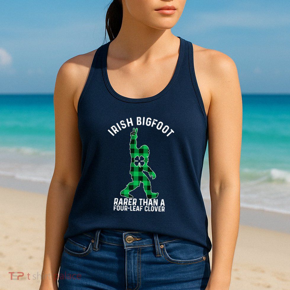 St Patricks Day Irish Bigfoot Sasquatch Saint Paddy's Clover Premium Womens Tank Top