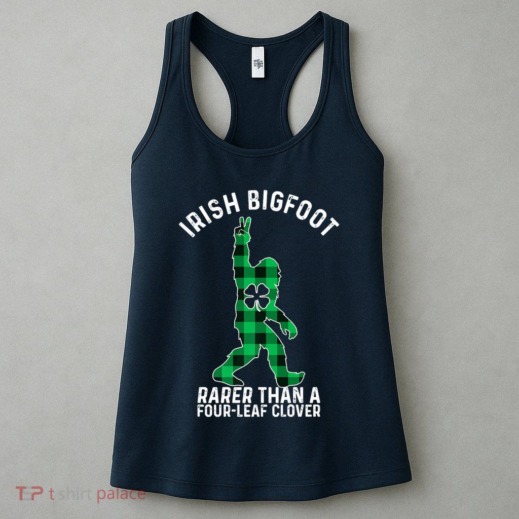 St Patricks Day Irish Bigfoot Sasquatch Saint Paddy's Clover Premium Womens Tank Top