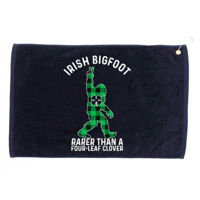 St Patricks Day Irish Bigfoot Sasquatch Saint Paddy's Clover Premium Grommeted Golf Towel
