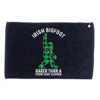 St Patricks Day Irish Bigfoot Sasquatch Saint Paddy's Clover Premium Grommeted Golf Towel