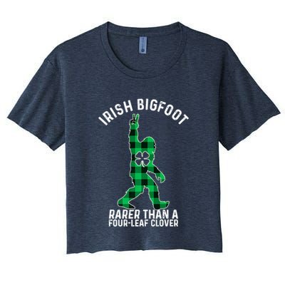St Patricks Day Irish Bigfoot Sasquatch Saint Paddy's Clover Premium Crop Top