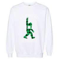 St Patricks Day Irish Bigfoot Sasquatch Saint Paddy's Clover Premium Garment-Dyed Sweatshirt