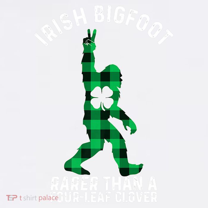 St Patricks Day Irish Bigfoot Sasquatch Saint Paddy's Clover Premium Garment-Dyed Sweatshirt