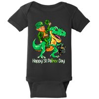 St Patricks Day Leprechaun Riding Dinosaur Gift Boy Baby Bodysuit