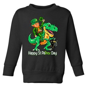 St Patricks Day Leprechaun Riding Dinosaur Gift Boy Toddler Sweatshirt