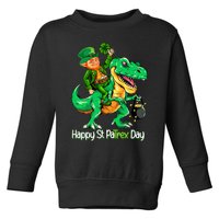 St Patricks Day Leprechaun Riding Dinosaur Gift Boy Toddler Sweatshirt