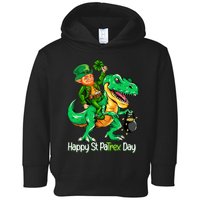 St Patricks Day Leprechaun Riding Dinosaur Gift Boy Toddler Hoodie