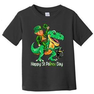 St Patricks Day Leprechaun Riding Dinosaur Gift Boy Toddler T-Shirt