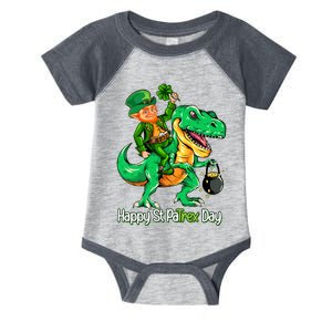 St Patricks Day Leprechaun Riding Dinosaur Gift Boy Infant Baby Jersey Bodysuit