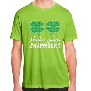 St Patrick's Day Shake Your Shamrocks Buffalo Plaid Clover Adult ChromaSoft Performance T-Shirt