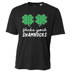 St Patrick's Day Shake Your Shamrocks Buffalo Plaid Clover Cooling Performance Crew T-Shirt