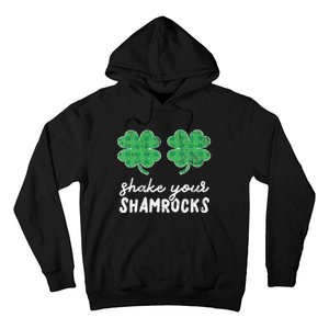 St Patrick's Day Shake Your Shamrocks Buffalo Plaid Clover Hoodie