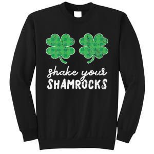 St Patrick's Day Shake Your Shamrocks Buffalo Plaid Clover Sweatshirt