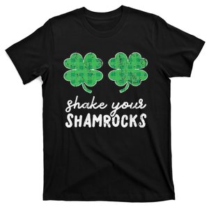 St Patrick's Day Shake Your Shamrocks Buffalo Plaid Clover T-Shirt