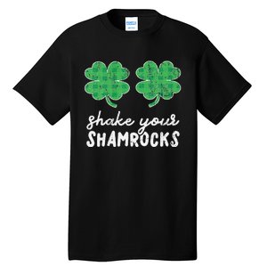 St Patrick's Day Shake Your Shamrocks Buffalo Plaid Clover Tall T-Shirt