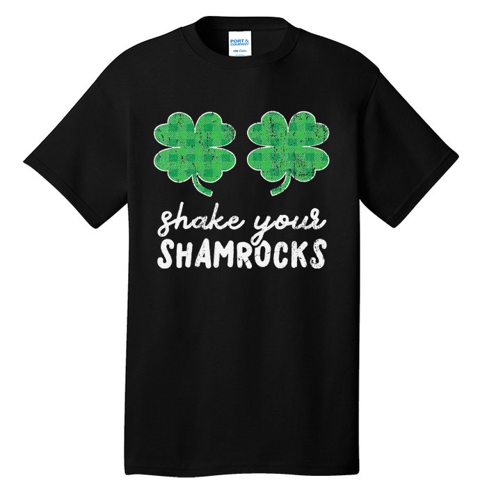 St Patrick's Day Shake Your Shamrocks Buffalo Plaid Clover Tall T-Shirt