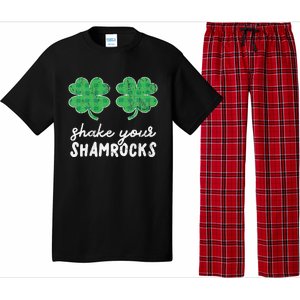 St Patrick's Day Shake Your Shamrocks Buffalo Plaid Clover Pajama Set