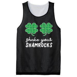 St Patrick's Day Shake Your Shamrocks Buffalo Plaid Clover Mesh Reversible Basketball Jersey Tank