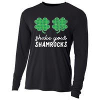 St Patrick's Day Shake Your Shamrocks Buffalo Plaid Clover Cooling Performance Long Sleeve Crew