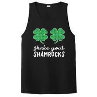 St Patrick's Day Shake Your Shamrocks Buffalo Plaid Clover PosiCharge Competitor Tank