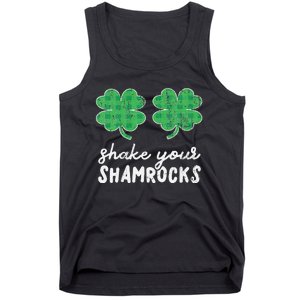 St Patrick's Day Shake Your Shamrocks Buffalo Plaid Clover Tank Top