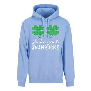 St Patrick's Day Shake Your Shamrocks Buffalo Plaid Clover Unisex Surf Hoodie