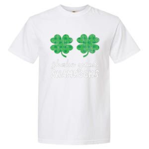 St Patrick's Day Shake Your Shamrocks Buffalo Plaid Clover Garment-Dyed Heavyweight T-Shirt