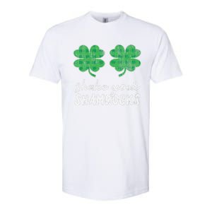 St Patrick's Day Shake Your Shamrocks Buffalo Plaid Clover Softstyle CVC T-Shirt