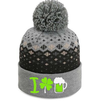 Saint Patrick's Day I Love Beer The Baniff Cuffed Pom Beanie