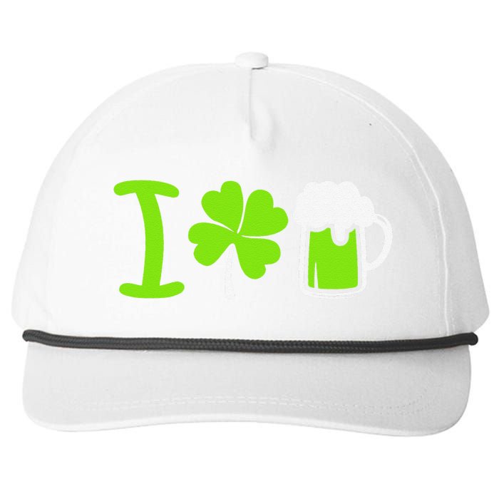 Saint Patrick's Day I Love Beer Snapback Five-Panel Rope Hat