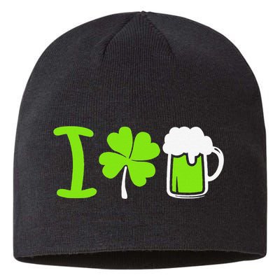 Saint Patrick's Day I Love Beer Sustainable Beanie