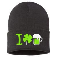 Saint Patrick's Day I Love Beer Sustainable Knit Beanie