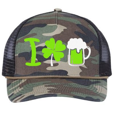 Saint Patrick's Day I Love Beer Retro Rope Trucker Hat Cap