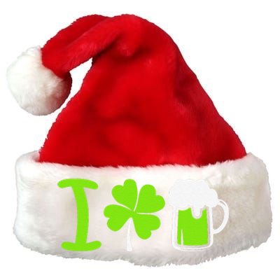 Saint Patrick's Day I Love Beer Premium Christmas Santa Hat