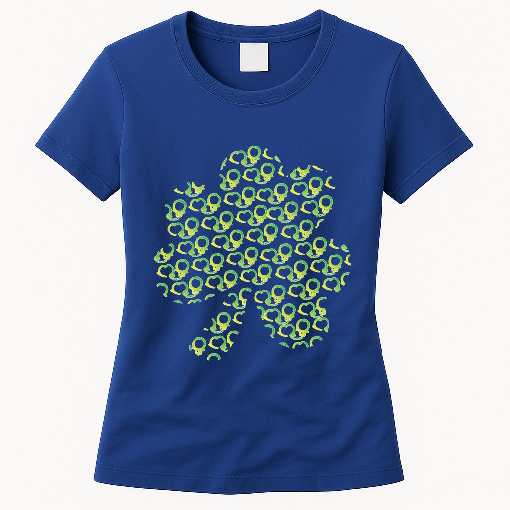 St Patricks Day Gift Funny Gift Police Handcuffs Great Gift Womens T-Shirt