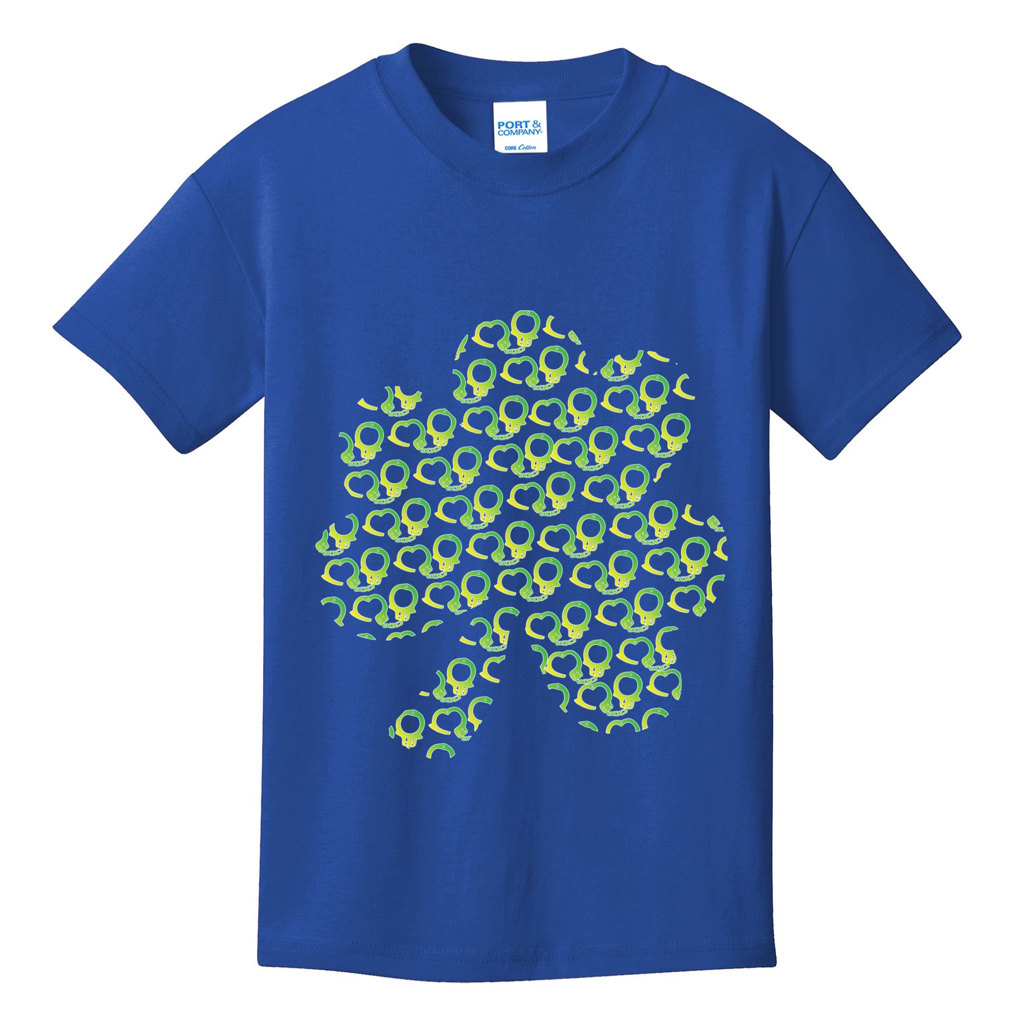 St Patricks Day Gift Funny Gift Police Handcuffs Great Gift Kids T-Shirt