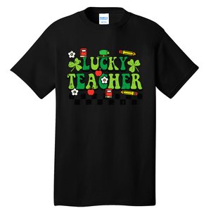 St Patricks Day Lucky Teacher Saint Paddys Groovy Tall T-Shirt